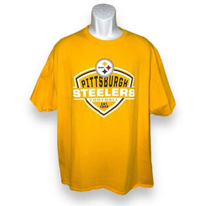 Pittsburgh Steelers Gold Logo T-Shirt 2XL - NFL Fan Apparel. 100% Cotton